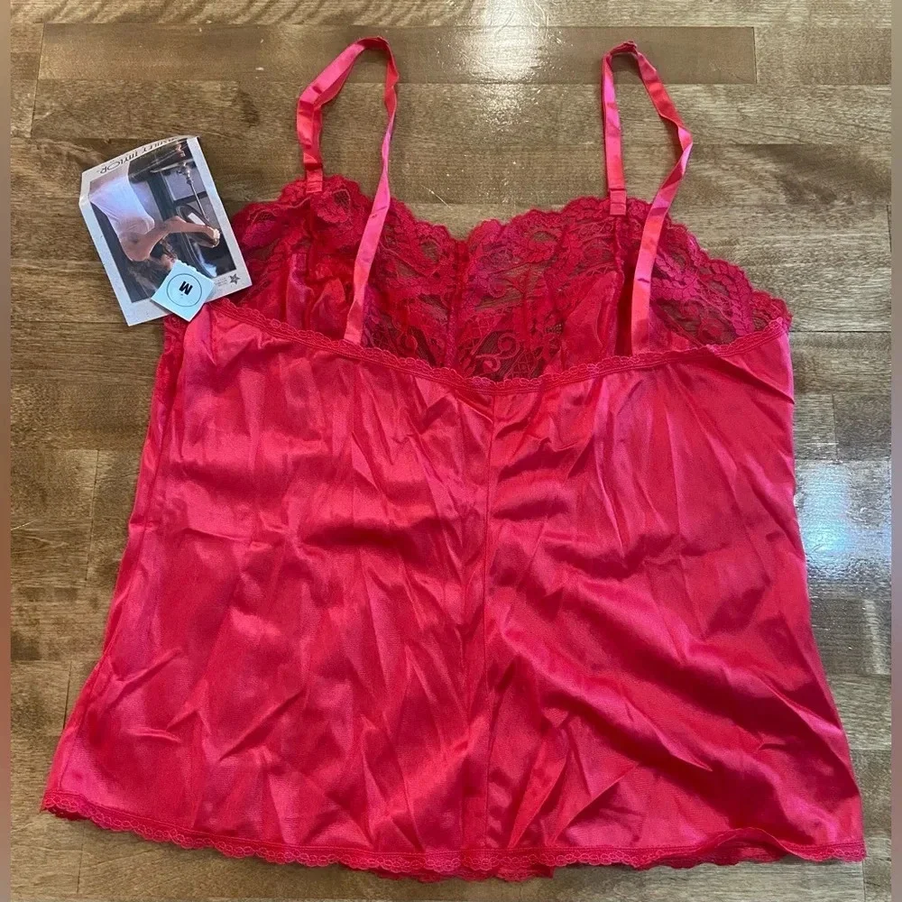ASHLEY TAYLOR Vintage 80s 90s Red Lingerie Set Two Piece Size Medium 6 USA Made‎